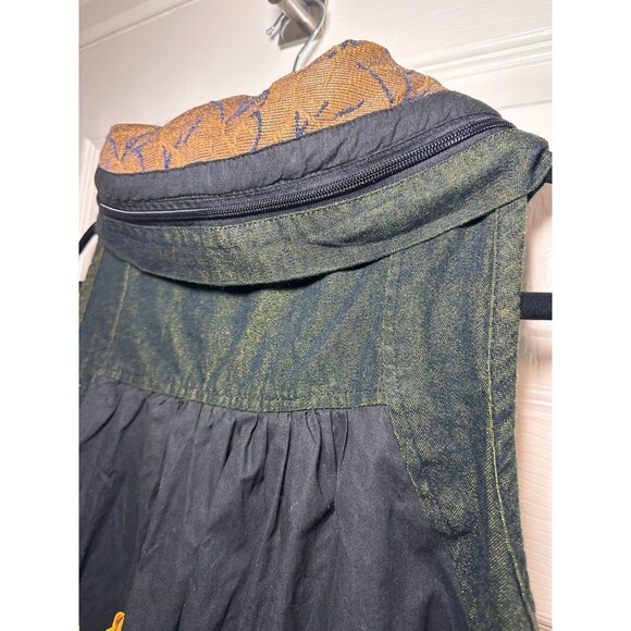 Art to Wear Vest Womens L Boho Avant Garde Hidden Hood Embroidered - Picture 4 of 10